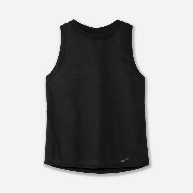 Brooks Distance Womens Running Tank Top - Heather Violet Dash/Black - Philippines (621704BVE)